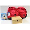 Image 1 : 2 NEW MINI EVEREST RED BACKPACKS, WOODEN