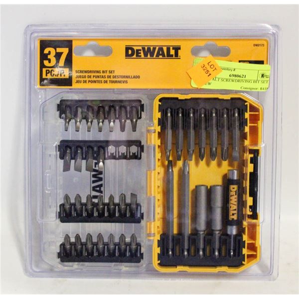 37PC DEWALT SCREWDRIVING BIT SET - NEW