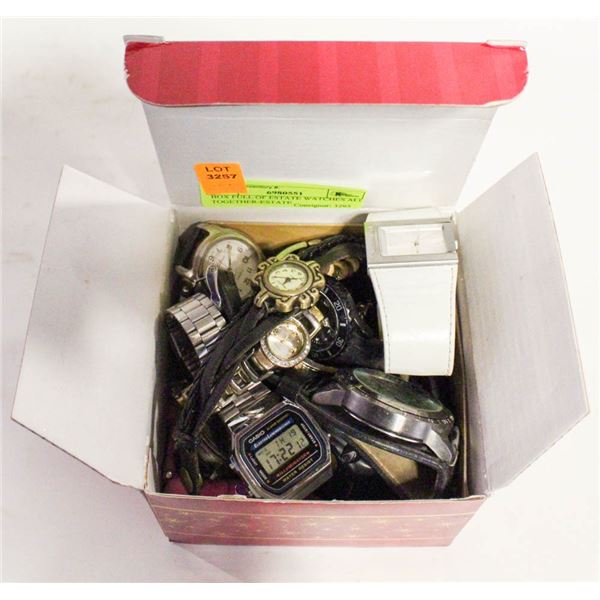 BOX FULL OF ESTATE WATCHES ALL TOGETHER-ESTATE