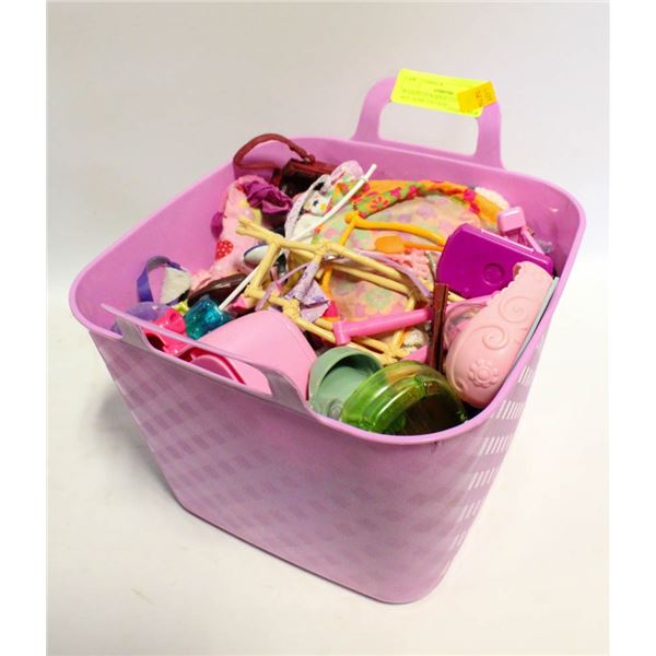 BUCKET OF BARBIE CLOTHES & ACC. SOME VINTAGE -