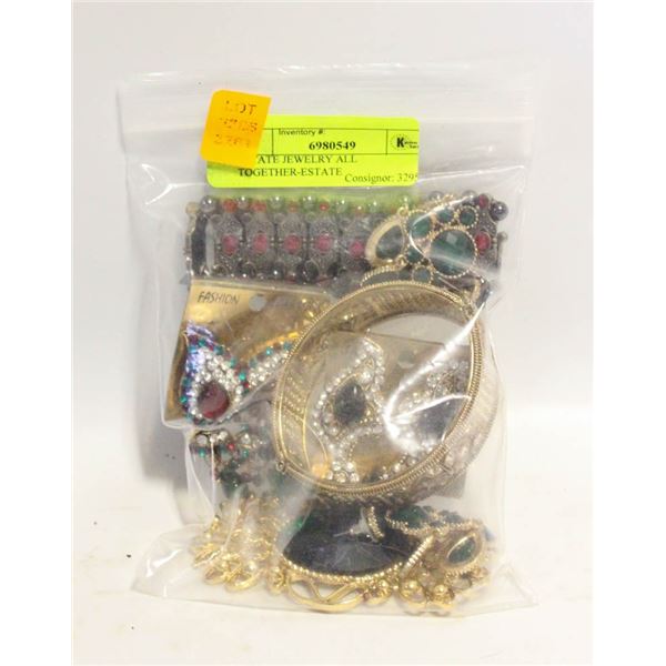 LARGE BAG OF ESTATE JEWELRY-ESTATE