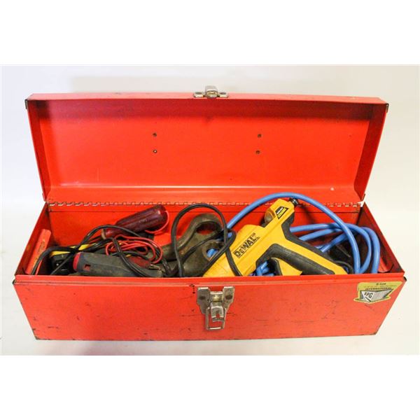 METAL TOOL BOX WITH CONTENTS