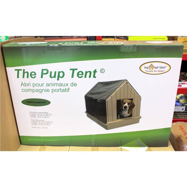 BRAND NEW PUP TENT IN BOX CAMOFLAUGE MEDIUM SIZED