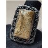 Image 1 : 8)  RECTANGULAR CUT PICTURE JASPER SIZE 9 RING