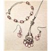 Image 1 : 7)  SET OF PALE PINK SWAROVSKI CRYSTAL BRACELET,