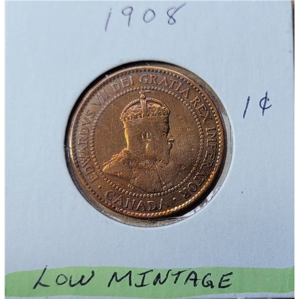 13)  CANADIAN 1908  LARGE PENNY.