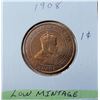 Image 1 : 13)  CANADIAN 1908  LARGE PENNY.
