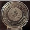 Image 1 : 15)  ENCAPSULATED SILVER TONE FREE MASONS