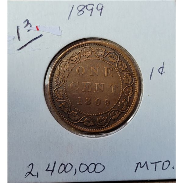 14)  VICTORIAN 1899 CANADIAN LARGE PENNY.