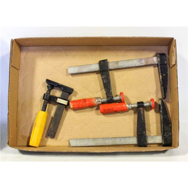 FLAT OF 3 LARGER BAR CLAMPS