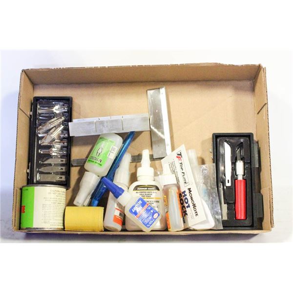 FLAT OF MODEL CRAFT WOOD CARVING KIT PLUS OTHER