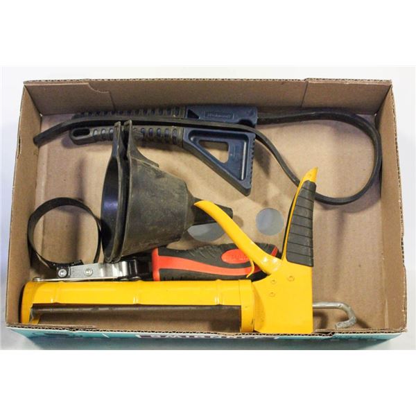 FLAT WITH OIL WRENCHES ETC
