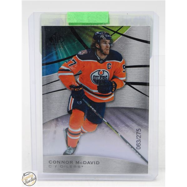 CONNOR MCDAVID #'D 63 OF 275 SP GAME USED 2019-20