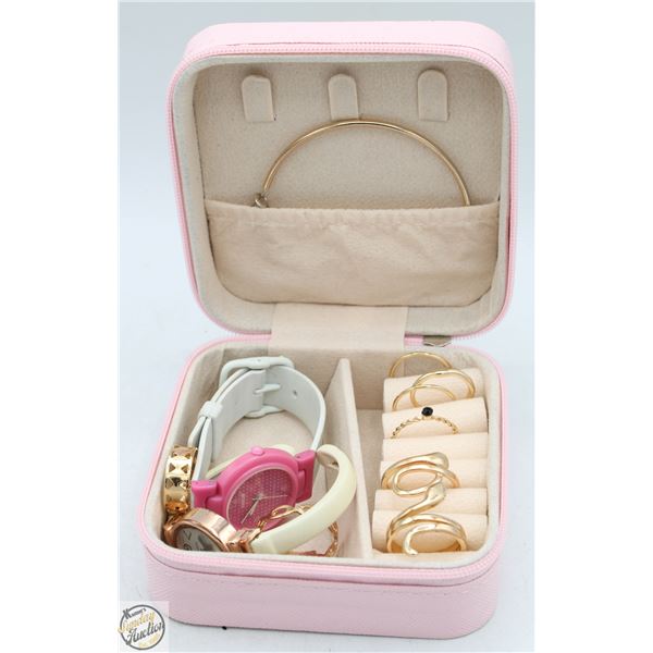 JEWELRY BOX WITH SOME CONTENTS