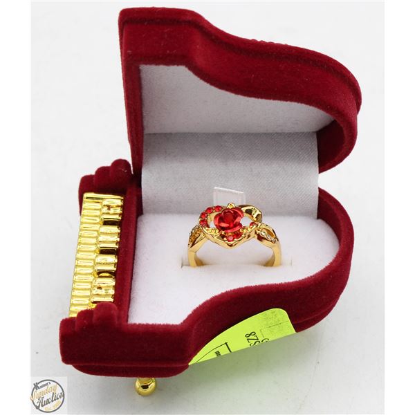 PLATED HEART-SHAPED LOVE YOU RING SZ 8