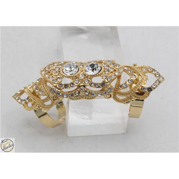 GOLDEN-TONE ADJUSTABLE RING BOHEMIAN STYLE