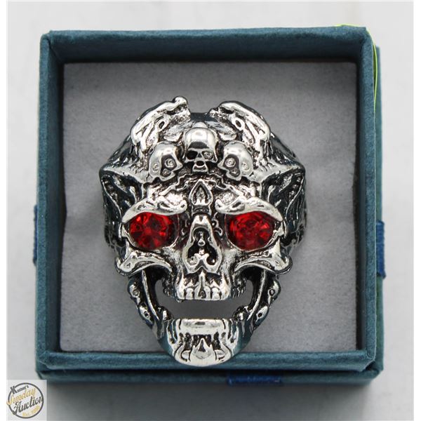 RED EYES TERMINATOR STYLE MEN BIKER RING