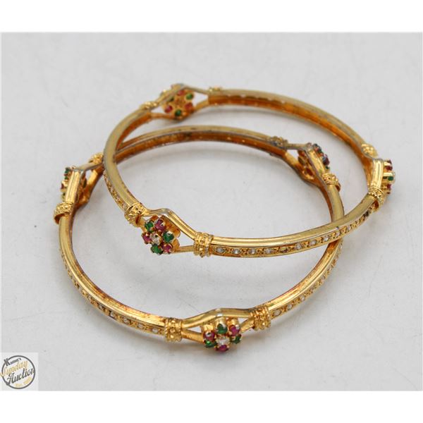 GOLD PLATED BANGLE/BRACELET SET
