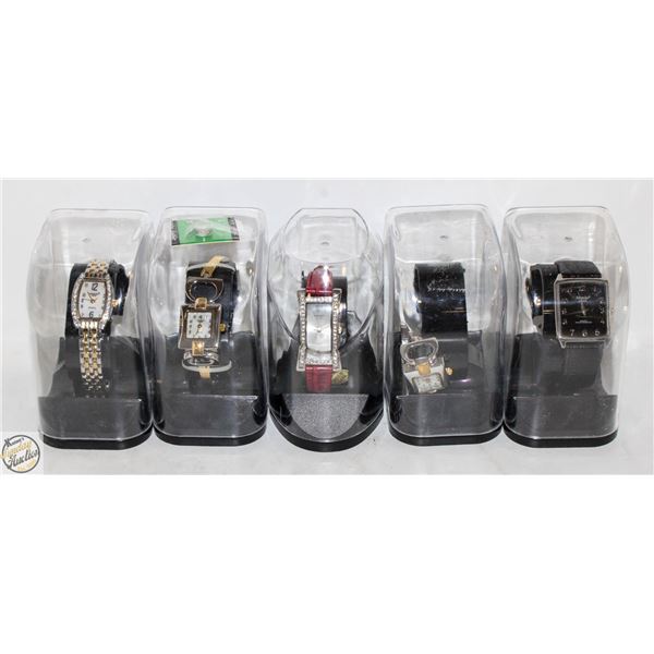 5 BRAND NEW MONDU JAPAN MOVEMENT WRIST WATCHES