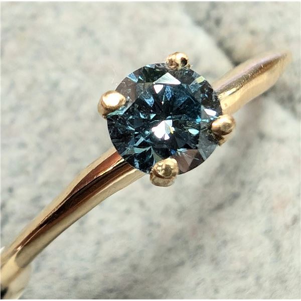 BZ2286-13D 10K 0.95G LAB BLUE DIAMOND 0.3CT RING