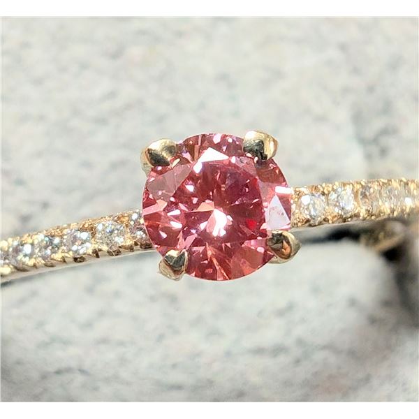 BZ2286-45D 10K LAB PINK DIAMOND RING