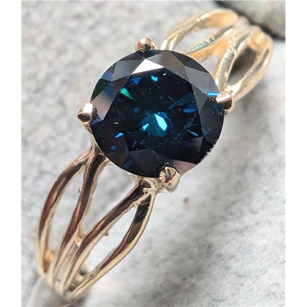 BZ2286-44D 10K 1.48G LAB BLUE DIAMOND 0.6CT RING