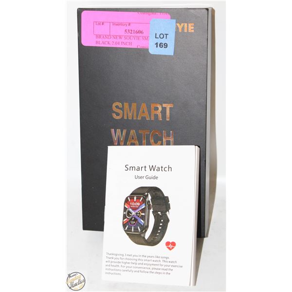 BRAND NEW SOUYIE SMART WATCH BLACK 2.04 INCH