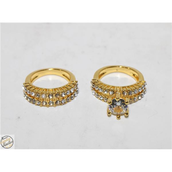 2PCS ZIRCONIA RINGS SZ 7