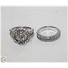 Image 1 : 2PCS ROUND RHINESTONE ETERNITY RING SET FOR