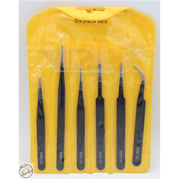 6 PRECISION ANTIMAGNETIC STAINLESS-STEEL TWEEZERS