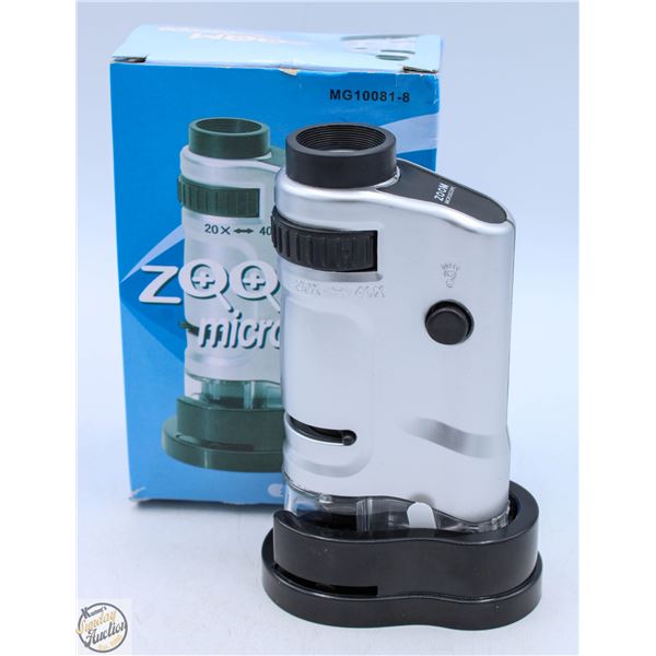 #2613- 20X 40 X ADJUSTABLE ZOOM MICROSCOPE WITH