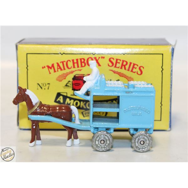 VINTAGE MATCHBOX #7 MILK DELIVERY WAGON IN BOX