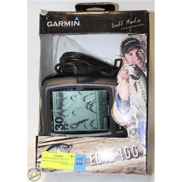 UNUSED GARMIN ECHO 100 COMPLETE FISHFINDER KIT