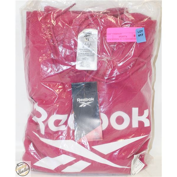 NEW REEBOK XL FLEECE HOODIE