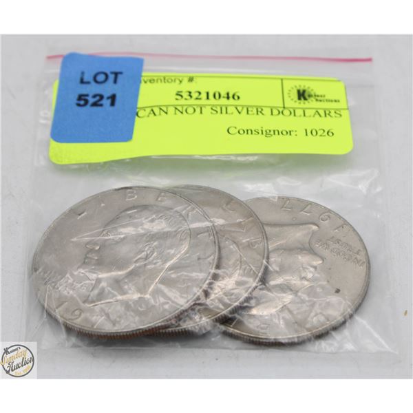 3 AMERICAN NON SILVER DOLLARS