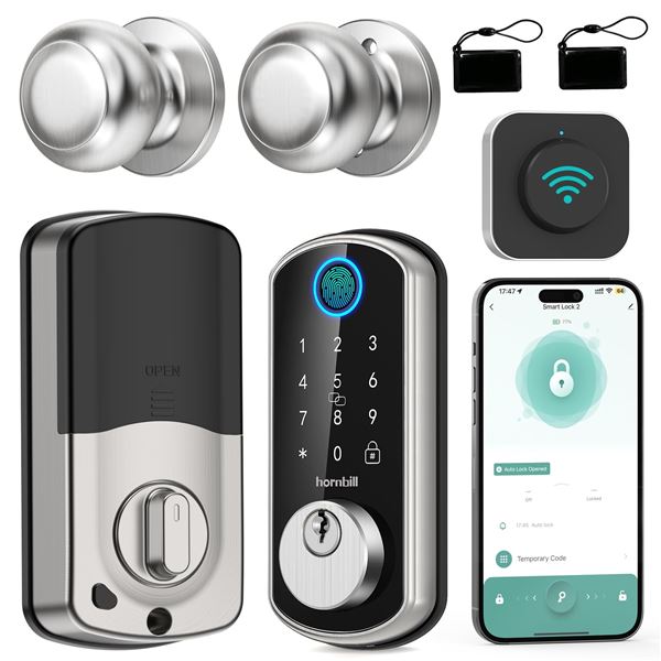 NEW HORNBILL SMART DOOR LOCK SILVER