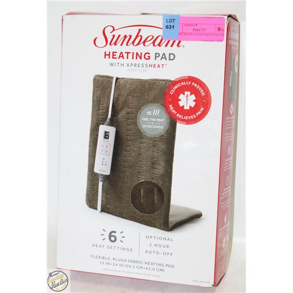 SUNBEAM HEATING PAD KING SIZE