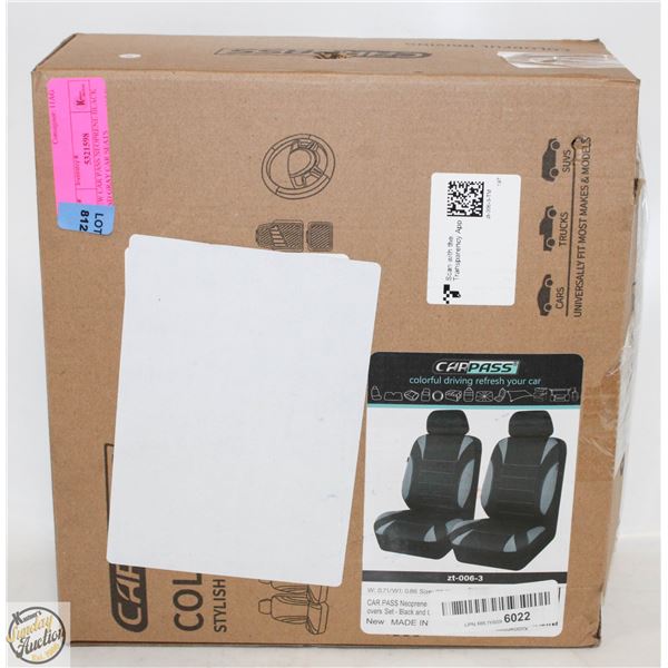 NEW CAR PASS NEOPRENE BLACK AND GRAY CAR SEATS