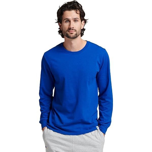 NEW RUSSELL ATHLETIC XL BLUE LONG SLEEVE SHIRT