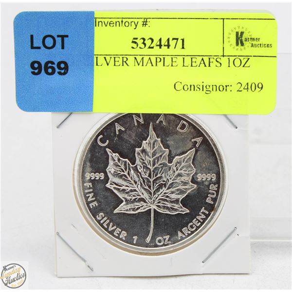 PURE SILVER MAPLE LEAFS 1 OZ