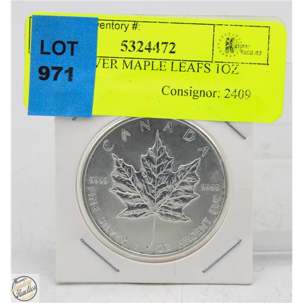 PURE SILVER MAPLE LEAFS 1 OZ