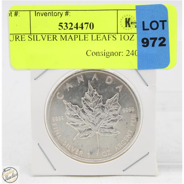 PURE SILVER MAPLE LEAFS 1 OZ