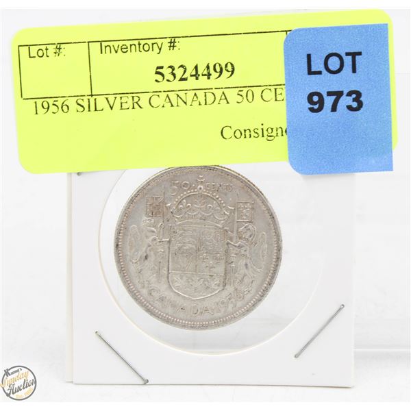 1956 SILVER CANADA 50 CENT PIECE