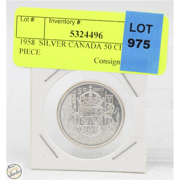 1958 SILVER CANADA 50 CENT PIECE