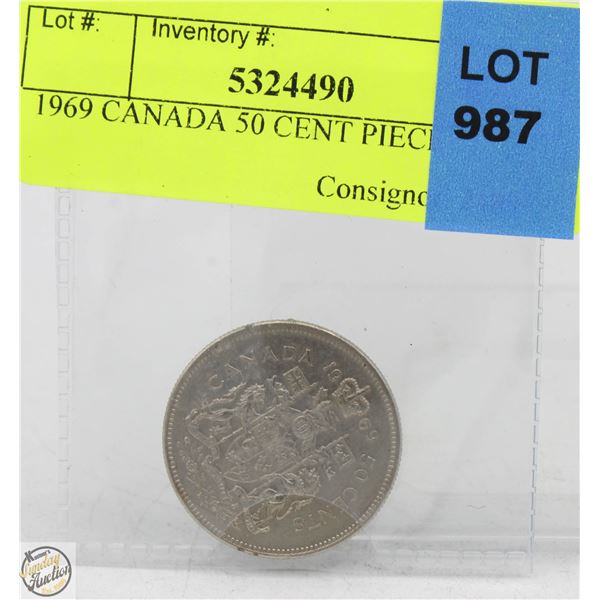 1969 CANADA 50 CENT PIECE