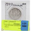 Image 1 : 1943 SILVER CANADIAN 50 CENT PIECE