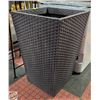 Image 1 : TALL WICKER OUTDOOR PLANTER H-22.5" W-15" L-15"