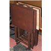 Image 1 : VINTAGE SOLID WOOD TV TABLES W/STAND (4)