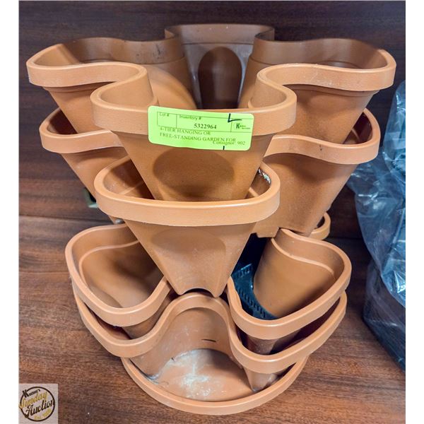 4-TIER HANGING OR FREE-STANDING GARDEN FOR
