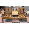 Image 1 : VINTAGE WOOD 2 SEAT BENCH SEAT W/TABLE